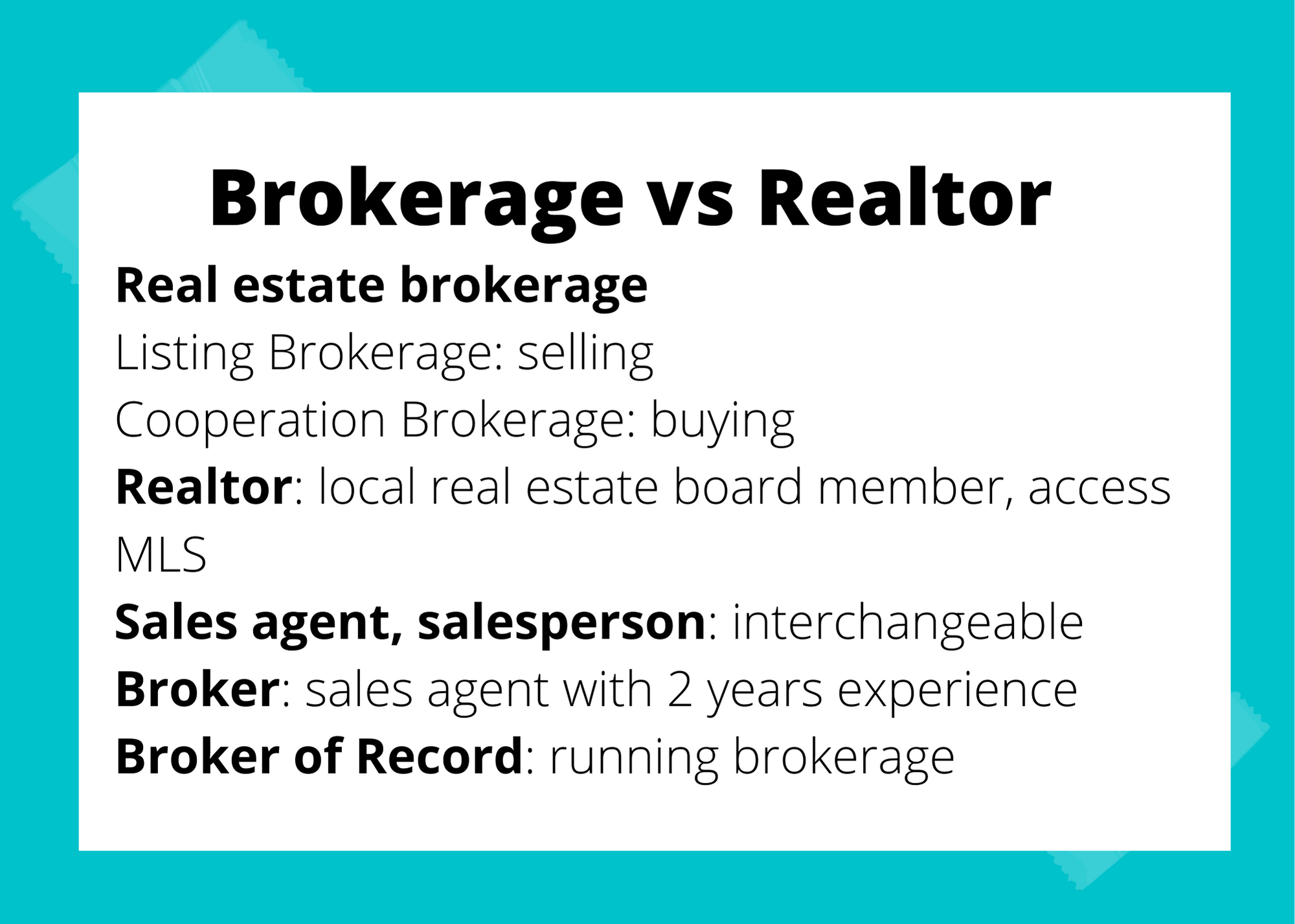 Real Estate Brokerage vs Realtor vs Agent
